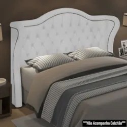 Cabeceira Cama Box Casal 140cm Antibes Z37 Boucle Branco - Mpozenato