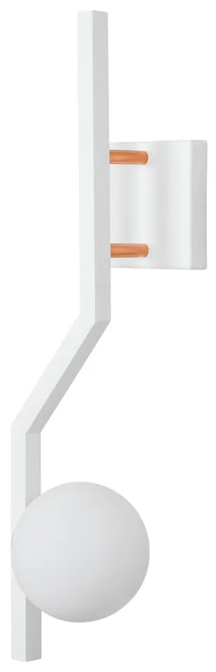 Arandela Zig 56X15X15Cm 1Xg9 / Globo Ø12Cm | Usina 16833/1 (BT - Branco Texturizado, FOSCO)
