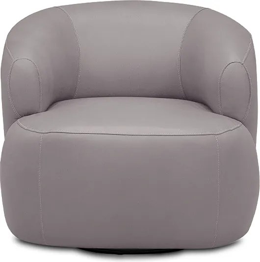 Poltrona Decorativa Verona Sala de Estar Base Giratória em Aço Couro Avelã G88 - Gran Belo