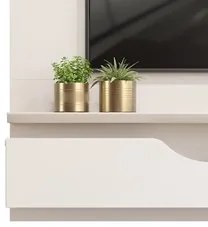 Painel Para Tv Até 60 Pol. 2 Portas Levi D04 Off White/Freijó - Mpozen