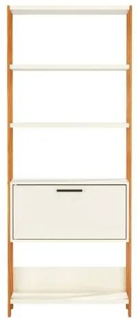 Estante Jade cor Off White com Freijo com 1 Porta 1,85 MT (ALT) - 57993 Sun House
