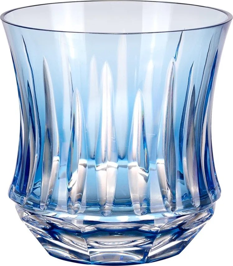 Copo de Cristal Lapidado Artesanal p/ Whisky - Azul Claro - 66 Azul Claro - 66