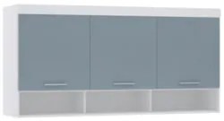 Armário Aéreo Ponte Modulado 165cm Taiga Branco/Grey L01 - Mpozenato