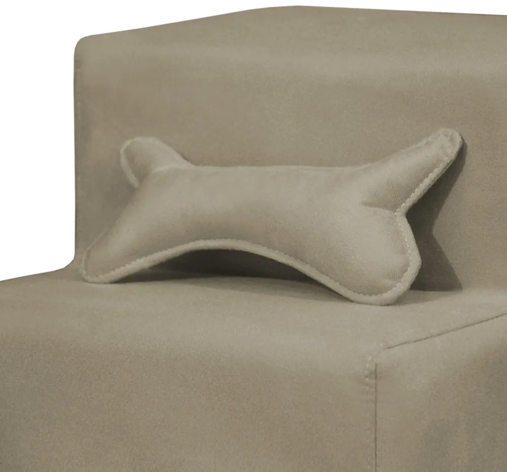 Escada Pet 3 Degraus Almofadada Suede Várias Cores - Nude