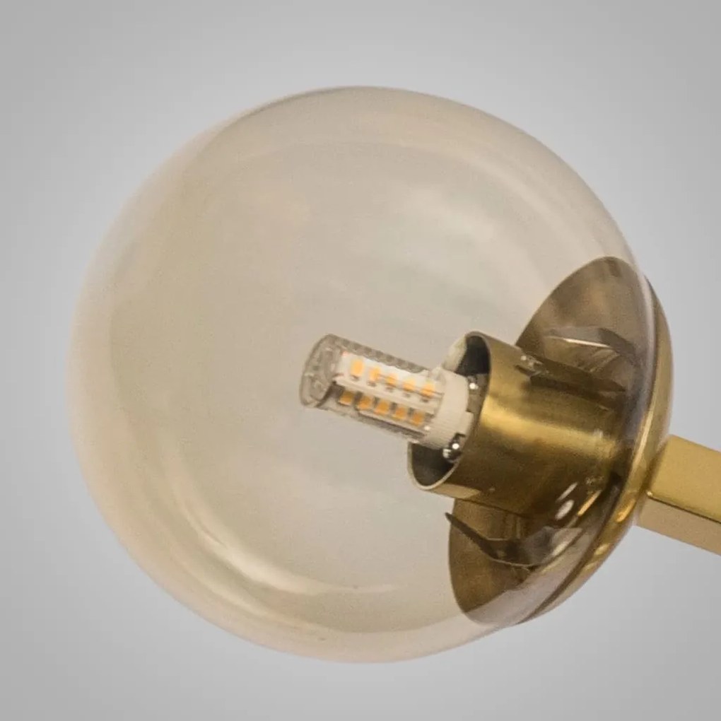 Pendente Mousse C/ 9 Globos 121Cm 9Xg9 / Cabos Cristal / Metal E Globo... (FN-F - Fendi Fosco, CLEAR)