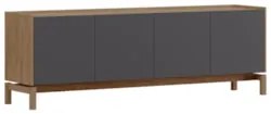 Rack TV 50 Pol 180cm 2 Portas 2 Gavetas Tauari/Grafite F07 - Mpozenat