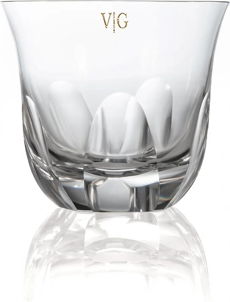 Copo de Cristal Lapidado Artesanal p/ Whisky - Incolor - 55  Incolor - 65