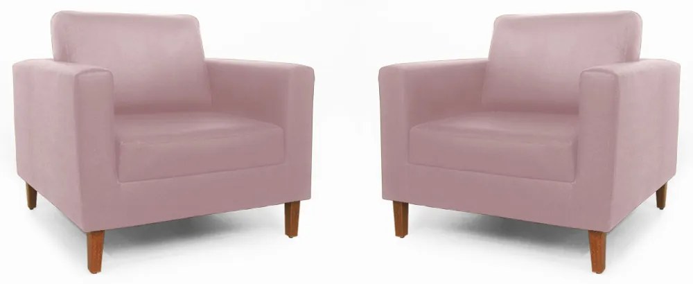 Conjunto 2 Poltrona Decorativa Gabriela Suede Crepe