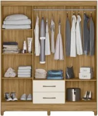 Guarda Roupa Casal 153cm 6 Portas Astra Freijó/Off Z17       - Mpozena