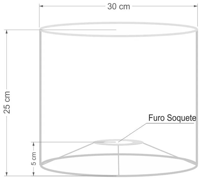 Cúpula em tecido cilíndrica abajur luminária cp-4113 30x25cm rosa bebê