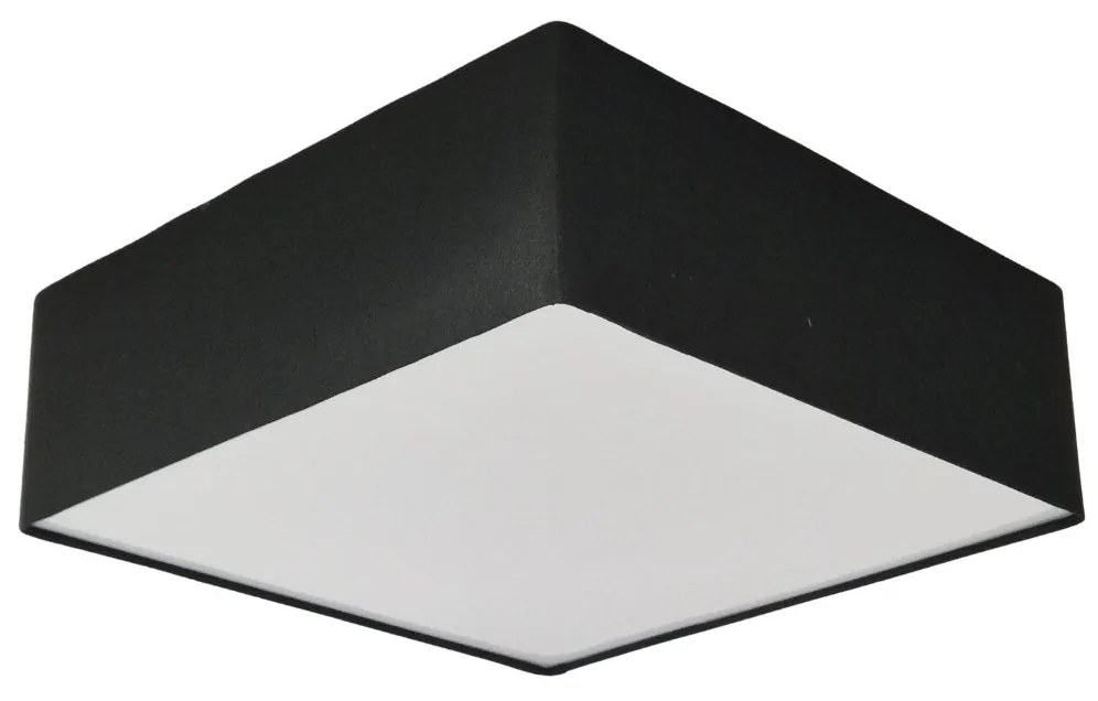 Plafon Quadrado Md-3002 Cúpula em Tecido 50x50x15cm Preto - Bivolt