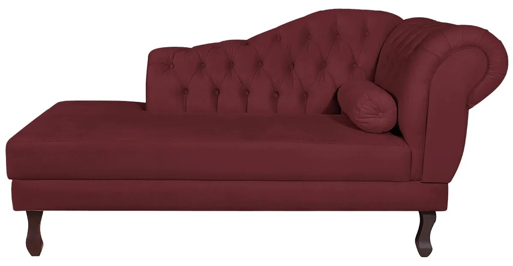 Recamier Diana 160cm Lado Esquerdo Suede Bordô - ADJ Decor