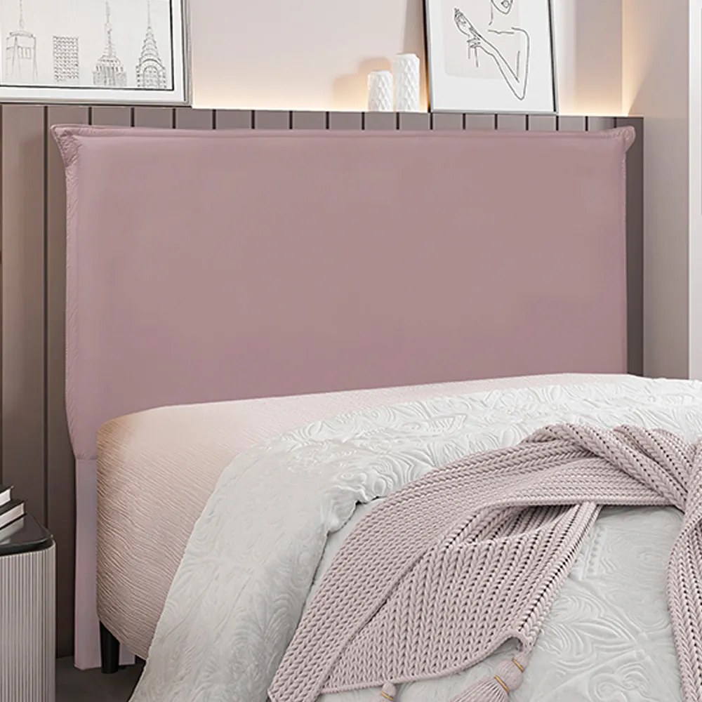 Cabeceira Decorativa Casal 1,40M Trento Veludo Lilás G63 - Gran Belo