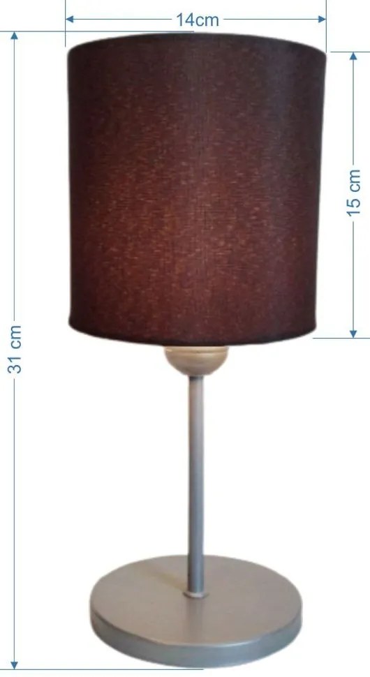 Abajur de cabeceira md-2010cz cúpula em tecido café