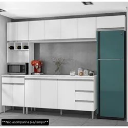 Cozinha Modulada 4 Peças Balcão sem Tampo 160cm Andréia Branco - AJL M