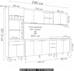 Armário de Cozinha CP05 Para Pia 150cm Pérola Z34 Branco - Mpozenat