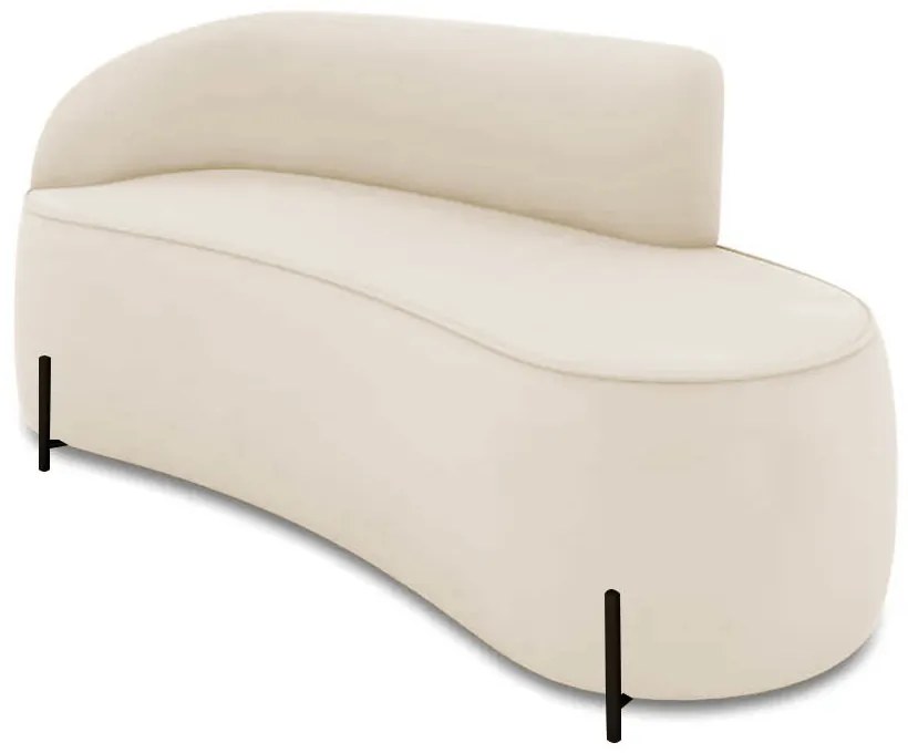 Sofá 3 Lugares Orgânico 180cm Pé Preto Morgan Veludo/Cotelê D03 - D'Rossi - Bege