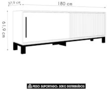 Rack Bancada Para TV 65 Pol 180cm Lucca Areia/Freijó C01 - Mpozenato