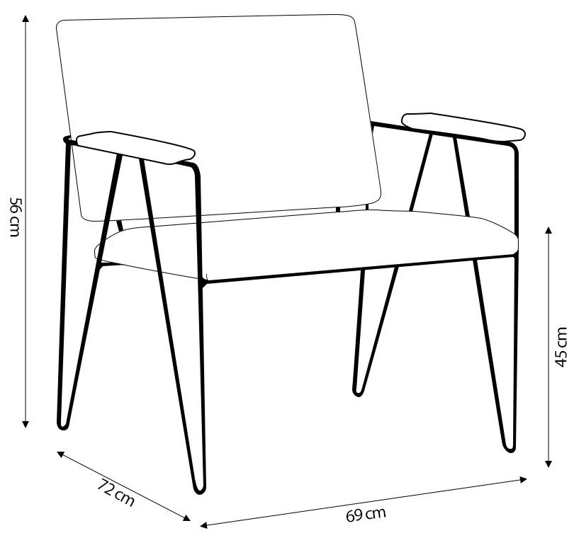 Kit 2 Poltronas Decorativas Base em Aço Preto Eslovenia Linho Cinza G17 - Gran Belo