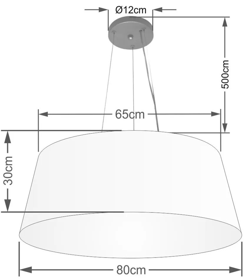 Lustre Pendente Cone Md-4072 Cúpula em Tecido 30/80x65cm Laranja - Bivolt