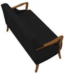 Poltrona Namoradeira 2 Lugares 135cm Capitonê Lapa M22 Veludo Preto -