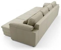 Sofá Retrátil 5 Lugares Para Sala 414cm Dijon Couro Creme S07 - Mpozen
