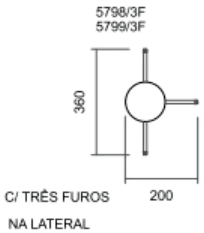 Arandela Galáxia 1Xpci Led 5W 110V Ø12X5Cm (C/ Três Furos Na Lateral)... (FN-F - Fendi Fosco)