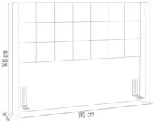 Cabeceira Cama Box King 195cm Pisa Z37 Sintético Preto - Mpozenato