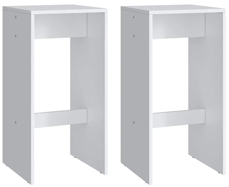 Conjunto Com 2 Banquetas Altas Multiuso Em Mdp - Branco
