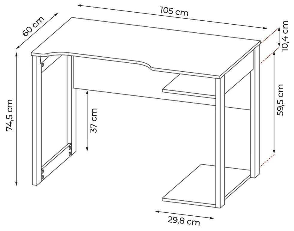 Conjunto Mesa e Armário para Escritório Home Office Gamer Cool MDP Preto/Azul G69 - Gran Belo