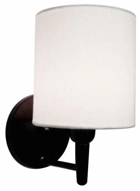 Arandela Cilindrica Md-2009 Base Preto Cúpula em Tecido 14x15cm Branco - Bivolt