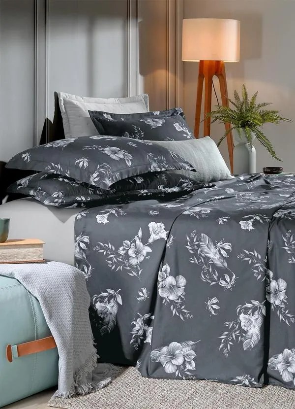 Jogo de Cama Cinza Casal 3 Peças