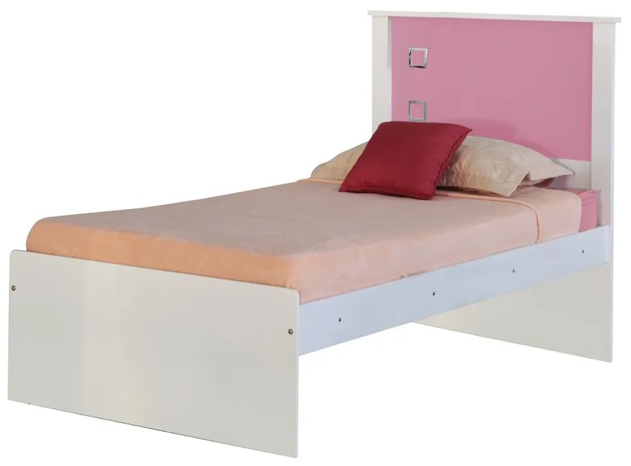 Cama Solteiro Reino Branco/Rosa G68 - Gran Belo