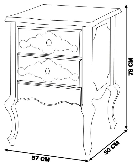 Mesa de Cabeceira Decorativa Zahra 2 Gavetas Vermelho/Imbuía G71 - Gran Belo