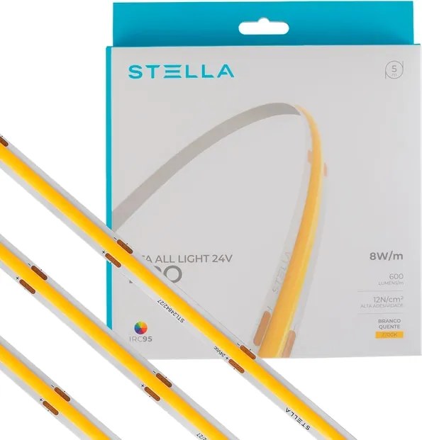 Fita De Led 8W Por Metro 24V 5M 2700K All Light Pro