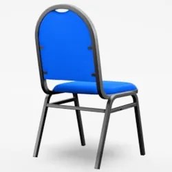 Kit 5 Cadeiras Hoteleiras Auditório Empilhável Sintético Z33 Azul - Mp
