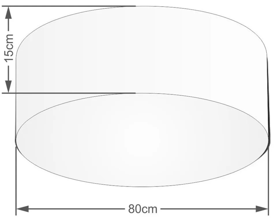 Plafon Cilíndrico Md-3019 Cúpula em Tecido 80x15cm Palha - Bivolt