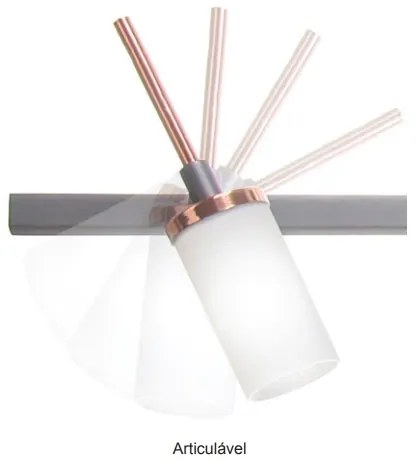 Pendente Fence Retangular Vidro Tubo Haste Articulado 120X17X27,5Cm 6X... (COBRE FOSCO)