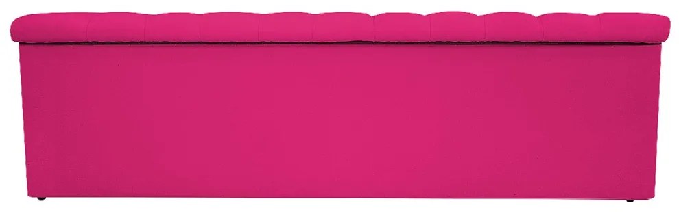 Recamier Baú Estofada Mel 140 cm Casal Com Capitonê Suede Pink - ADJ Decor