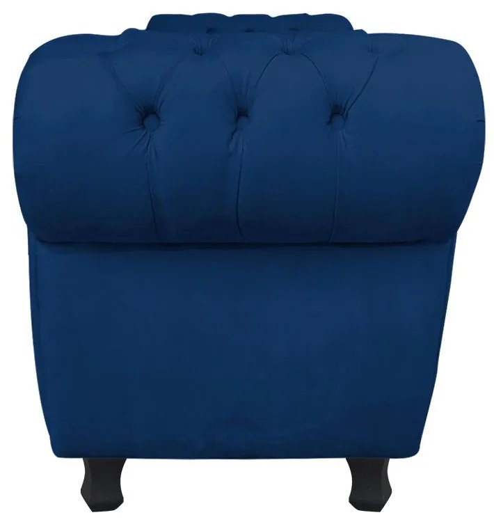 Recamier com Baú Grécia Namoradeira Calçadeira Suede - D'Rossi - Azul Marinho