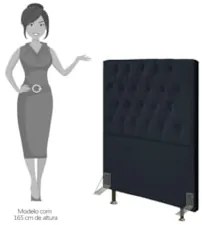 Cabeceira Cama Box Solteiro 90cm Diamante Veludo Preto Z51 - Mpozenato