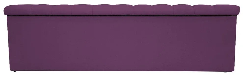 Recamier Baú Estofada Mel 140 cm Casal Com Capitonê  Suede Roxo - ADJ Decor