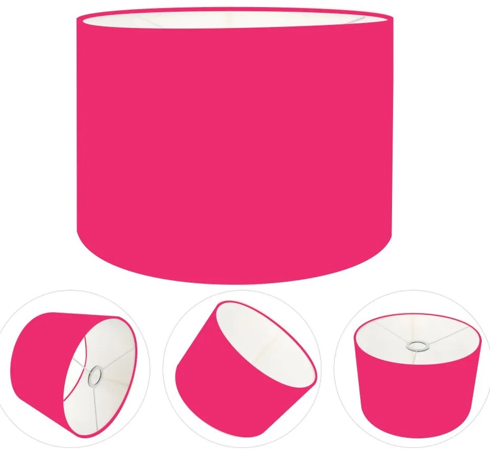 Cúpula Abajur Cilíndrica Cp-7021 Ø45x25cm Rosa Bebê
