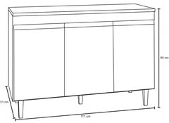 Armário Aéreo Andréia e Balcão Gabinete sem Tampo Manu 120cm Branco -