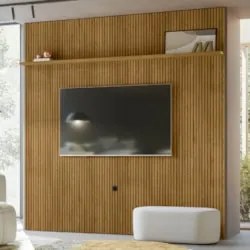 Painel Para TV 75 Polegadas 238cm André Z10 Cumaru - Mpozenato