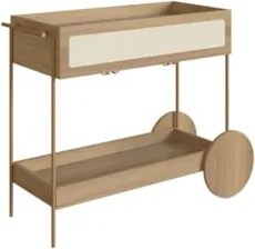 Carrinho Bar 1 Gaveta Porta Taças Pé Metal Arlo A10 Hanover/Dourado -