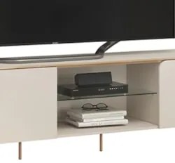 Rack Bancada de TV 75 Pol 241cm Ariane D04 Off White/Dourado - Mpozena