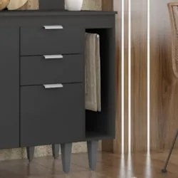 Balcão de Cozinha Porta Pano 20cm Pérola Z34 Preto - Mpozenat