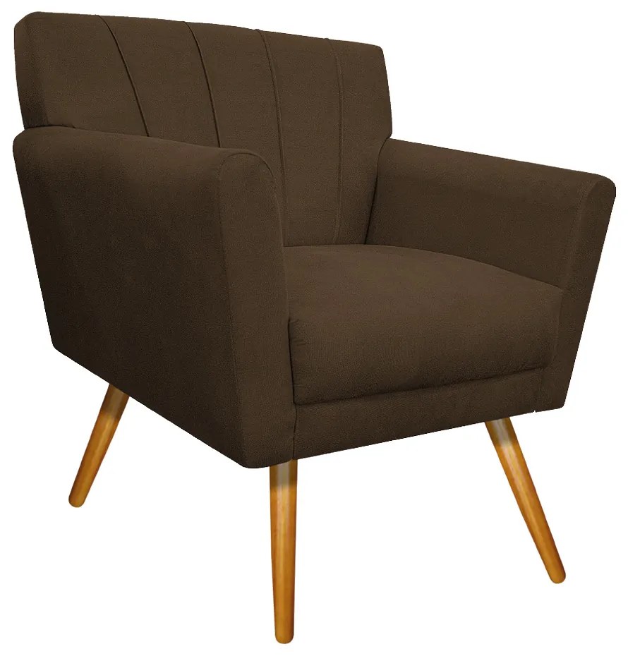 kit 02 Poltronas Laura Palito Mel Suede Marrom - ADJ Decor