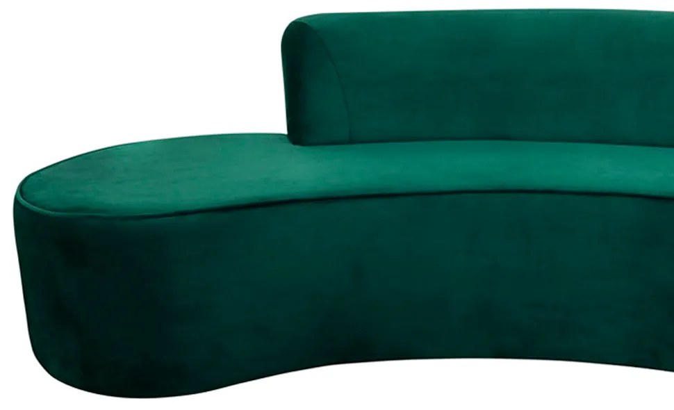 Sofá 3 Lugares Eros D07 Curvo 210cm Braço Direito Veludo Esmeralda - D'Rossi